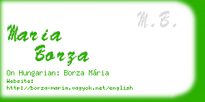maria borza business card